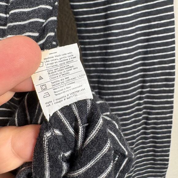 Vince Size Small Crew Neck Sweatshirt Black Cotton Striped Long Sleeves Peru - Picture 9 of 9